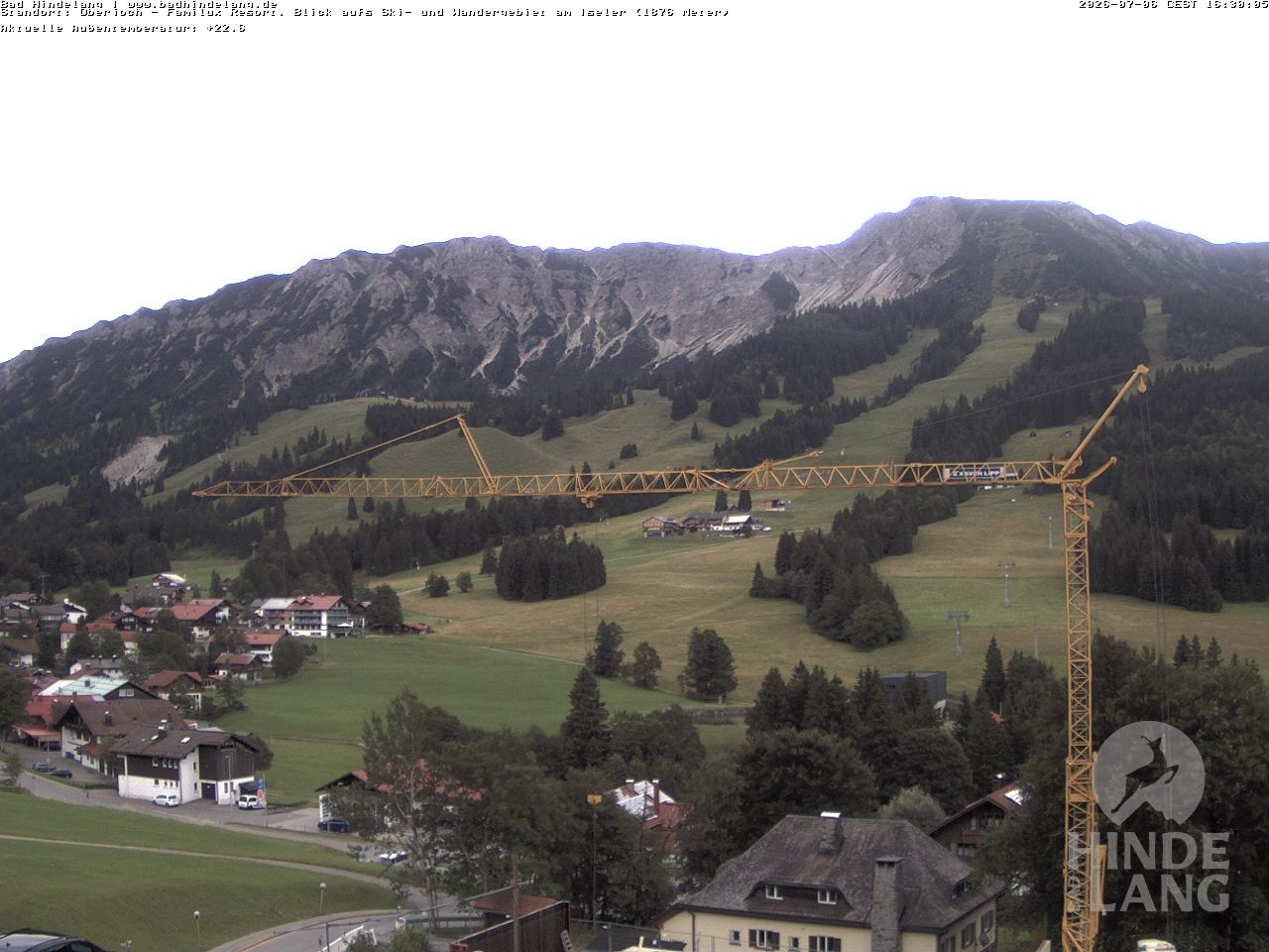 Archiv Foto Webcam Sicht vom Kinderhotel Oberjoch aus auf das Skigebiet gegenüber