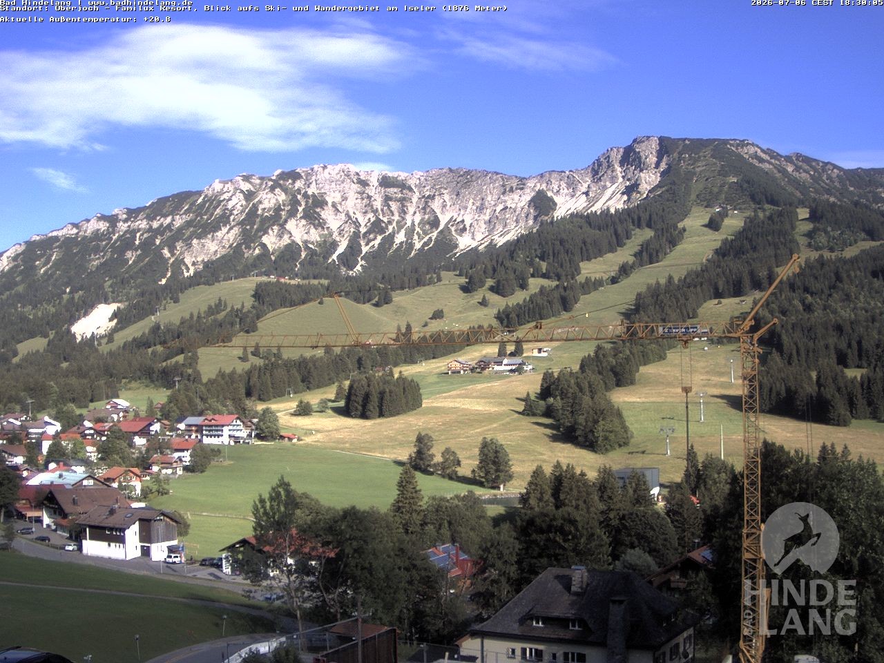 Archiv Foto Webcam Sicht vom Kinderhotel Oberjoch aus auf das Skigebiet gegenüber
