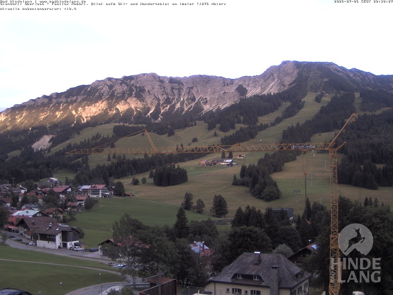 Archiv Foto Webcam Sicht vom Kinderhotel Oberjoch aus auf das Skigebiet gegenüber