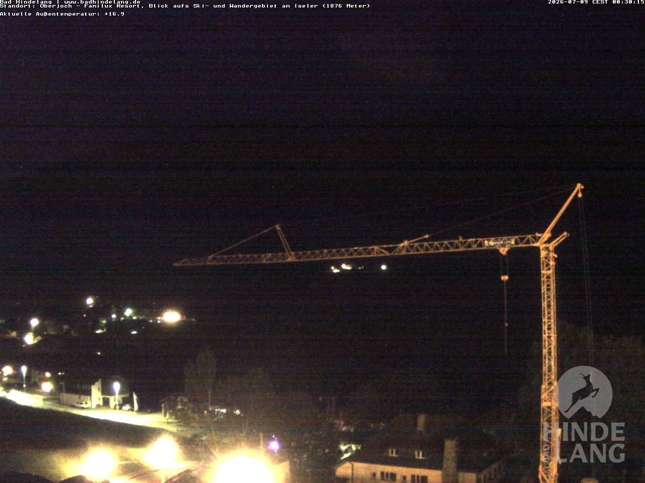 Archiv Foto Webcam Sicht vom Kinderhotel Oberjoch aus auf das Skigebiet gegenüber