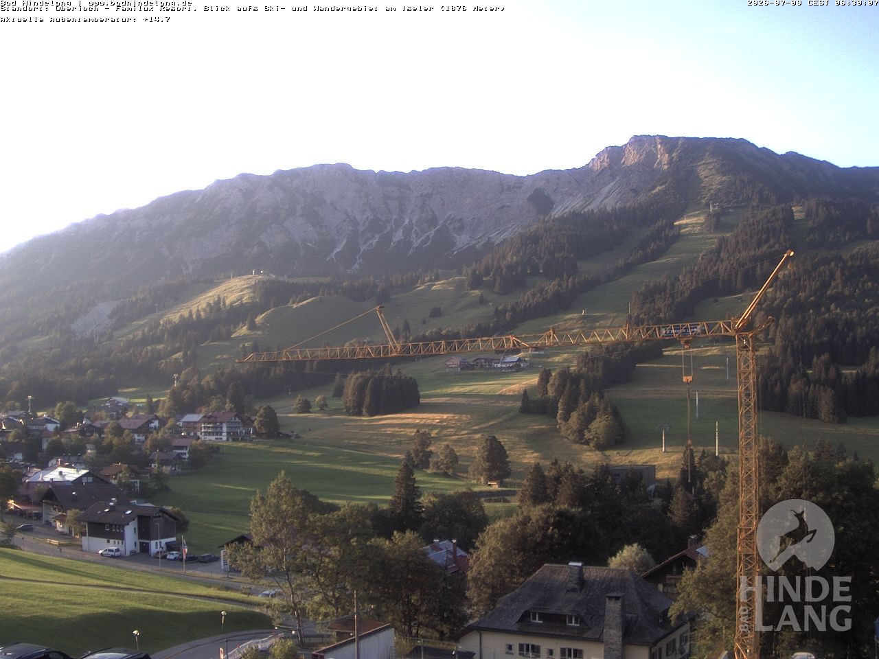 Archiv Foto Webcam Sicht vom Kinderhotel Oberjoch aus auf das Skigebiet gegenüber