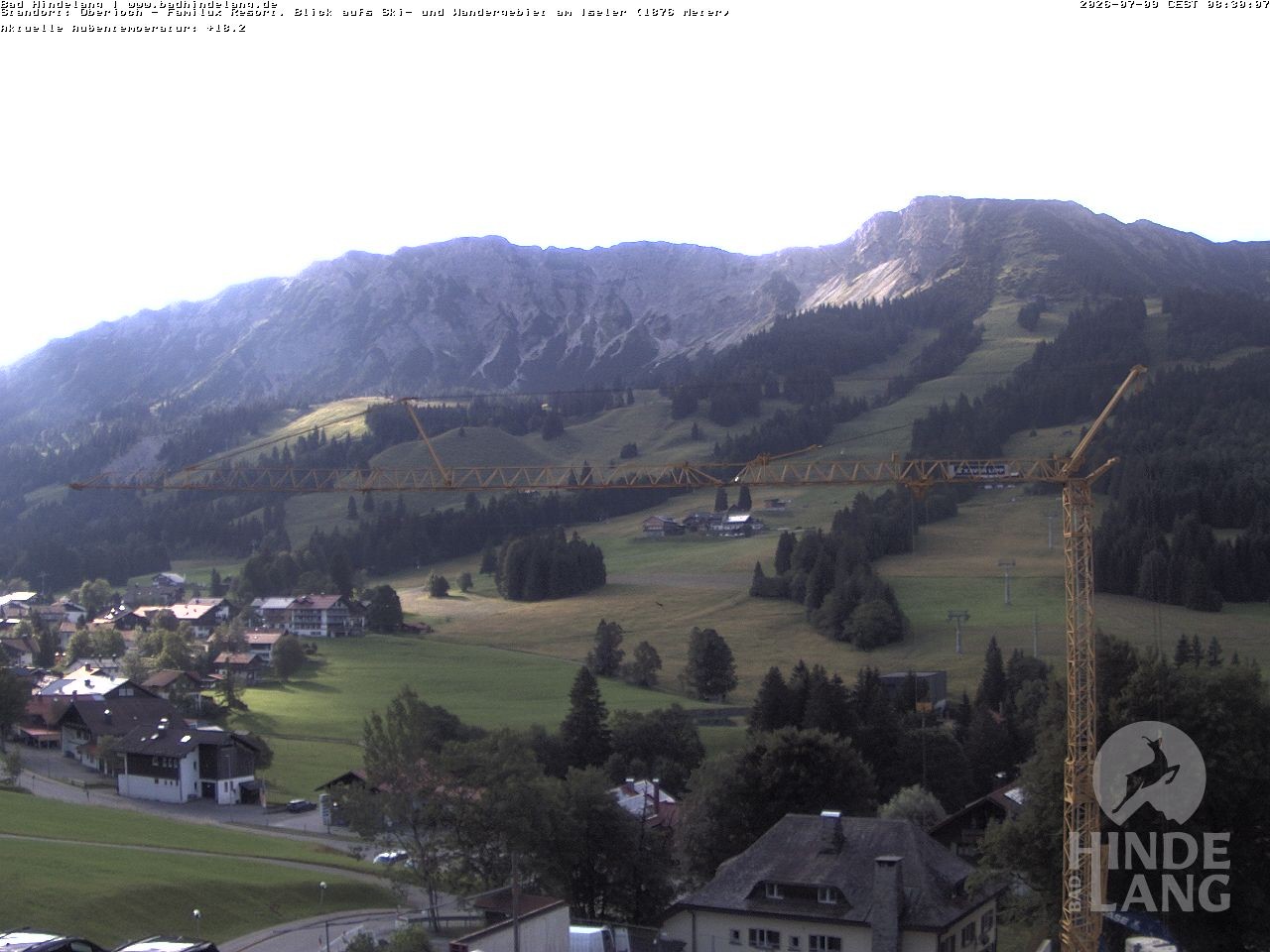 Archiv Foto Webcam Sicht vom Kinderhotel Oberjoch aus auf das Skigebiet gegenüber