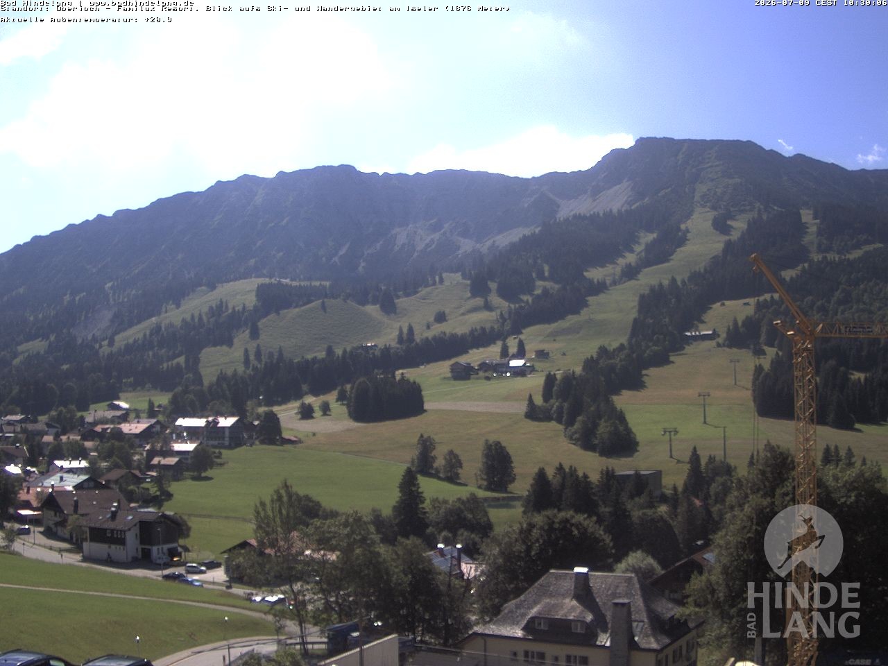 Archiv Foto Webcam Sicht vom Kinderhotel Oberjoch aus auf das Skigebiet gegenüber