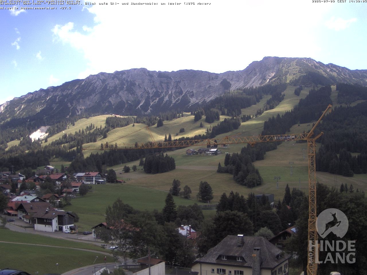 Archiv Foto Webcam Sicht vom Kinderhotel Oberjoch aus auf das Skigebiet gegenüber