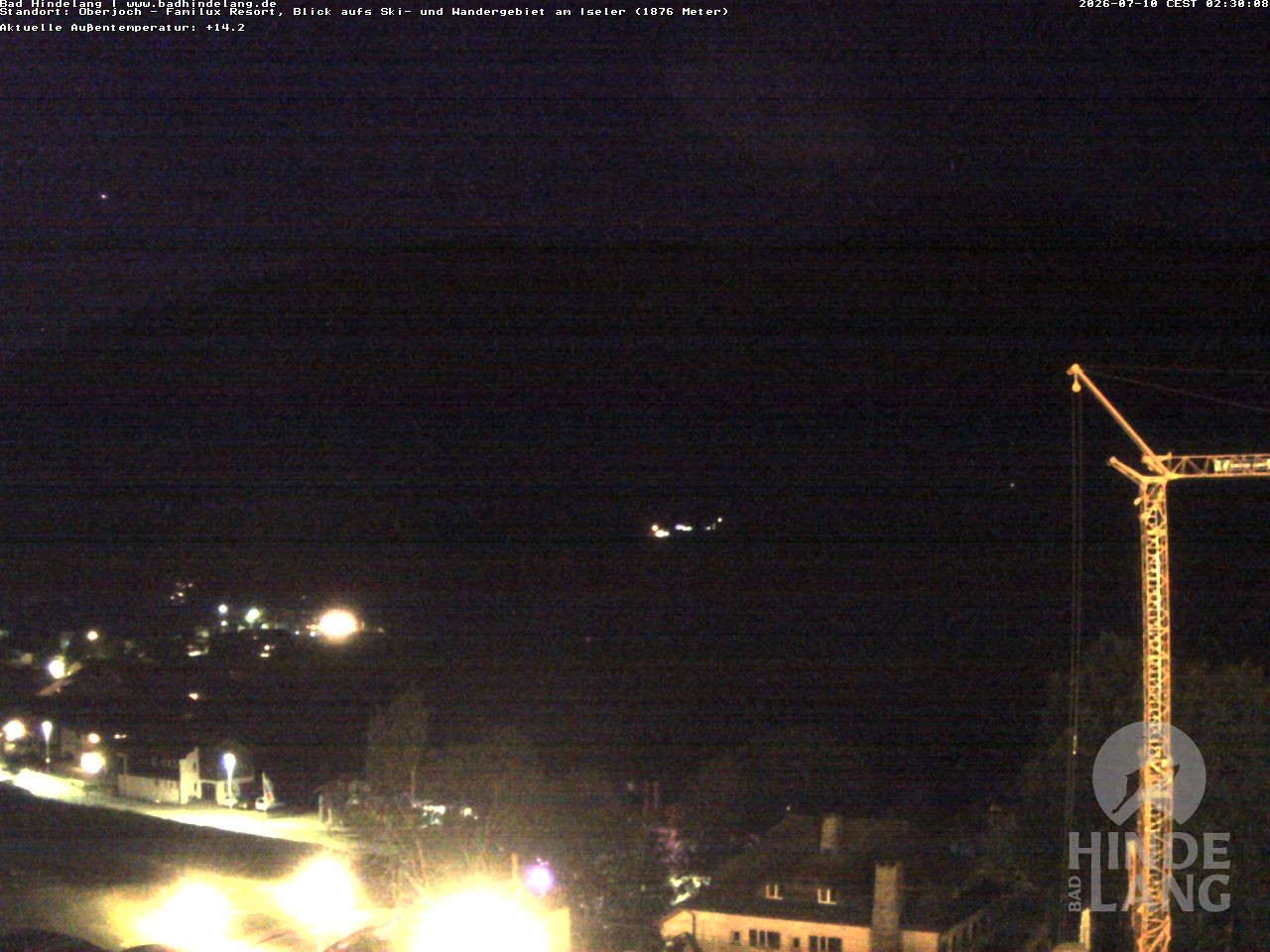 Archived image Webcam View of the kids hotel Oberjoch at the slopes in front
