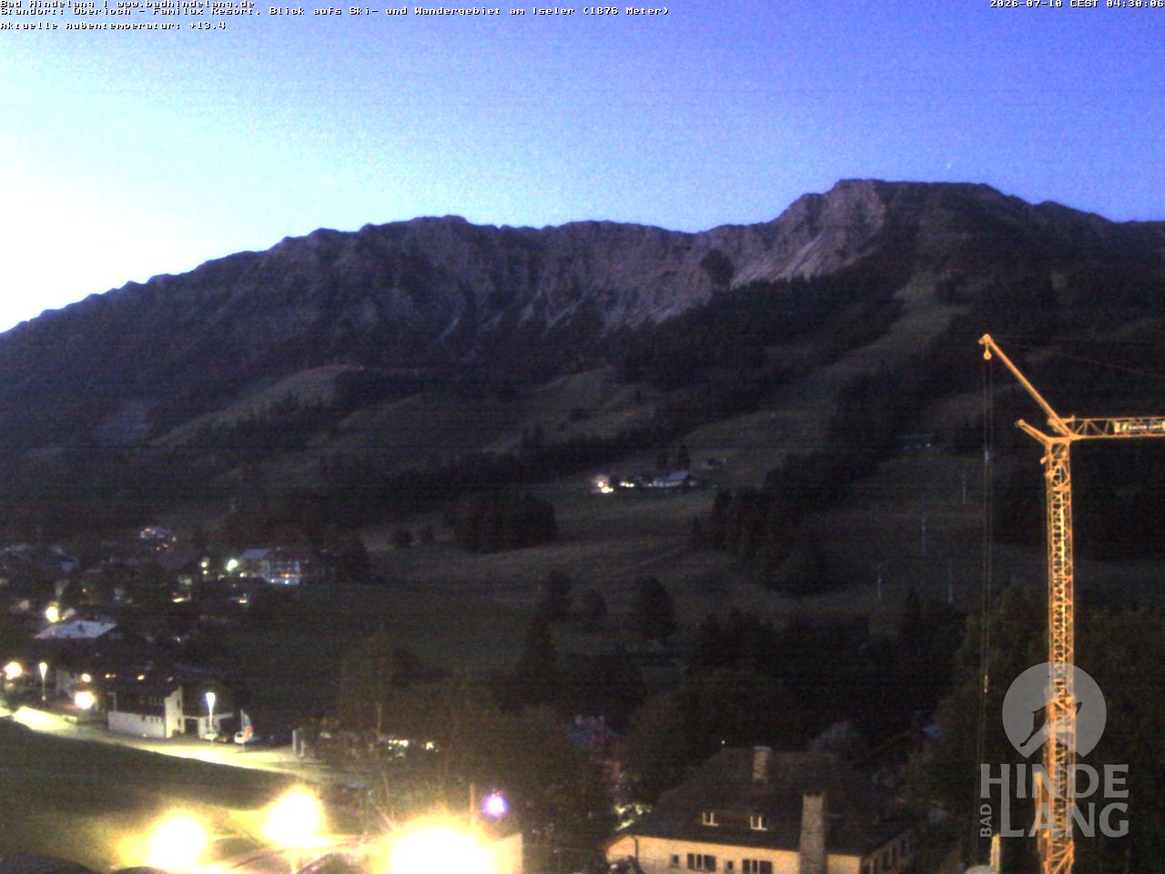 Archived image Webcam View of the kids hotel Oberjoch at the slopes in front