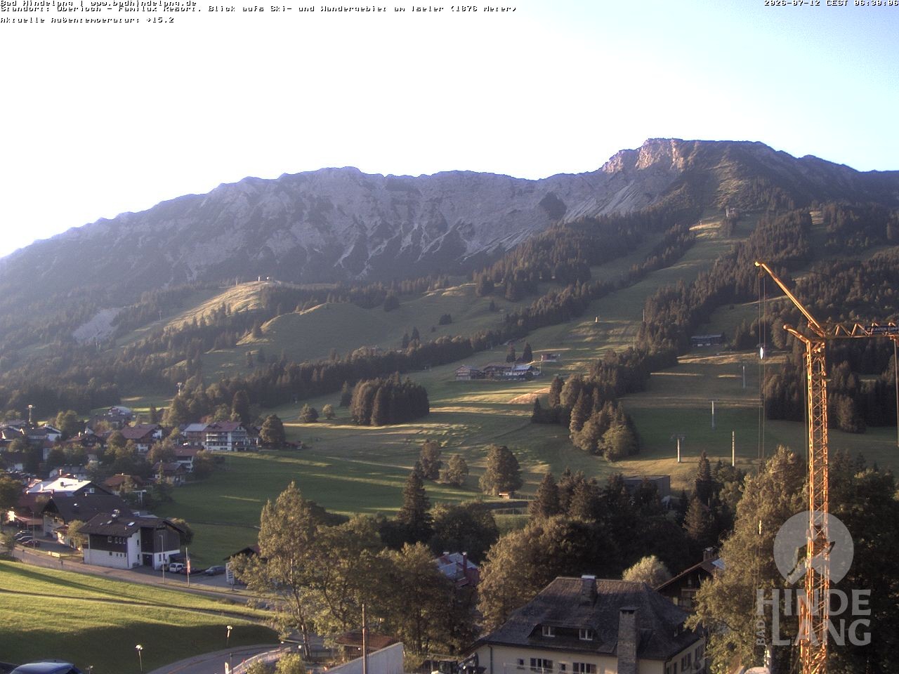 Archiv Foto Webcam Sicht vom Kinderhotel Oberjoch aus auf das Skigebiet gegenüber