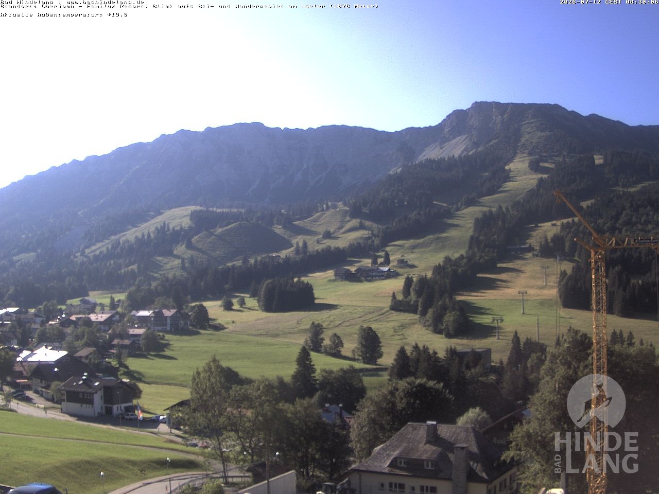 Archiv Foto Webcam Sicht vom Kinderhotel Oberjoch aus auf das Skigebiet gegenüber