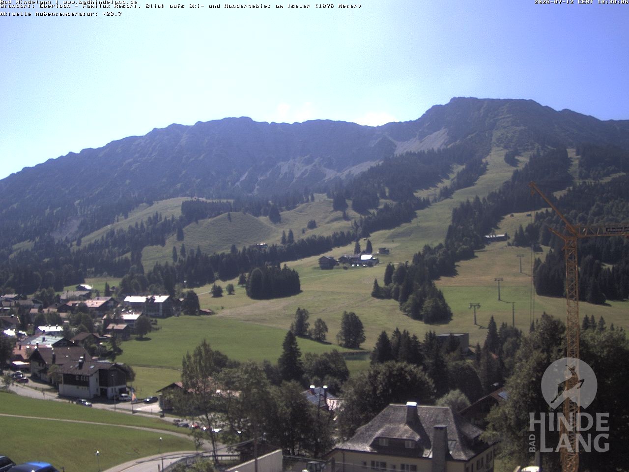 Archiv Foto Webcam Sicht vom Kinderhotel Oberjoch aus auf das Skigebiet gegenüber