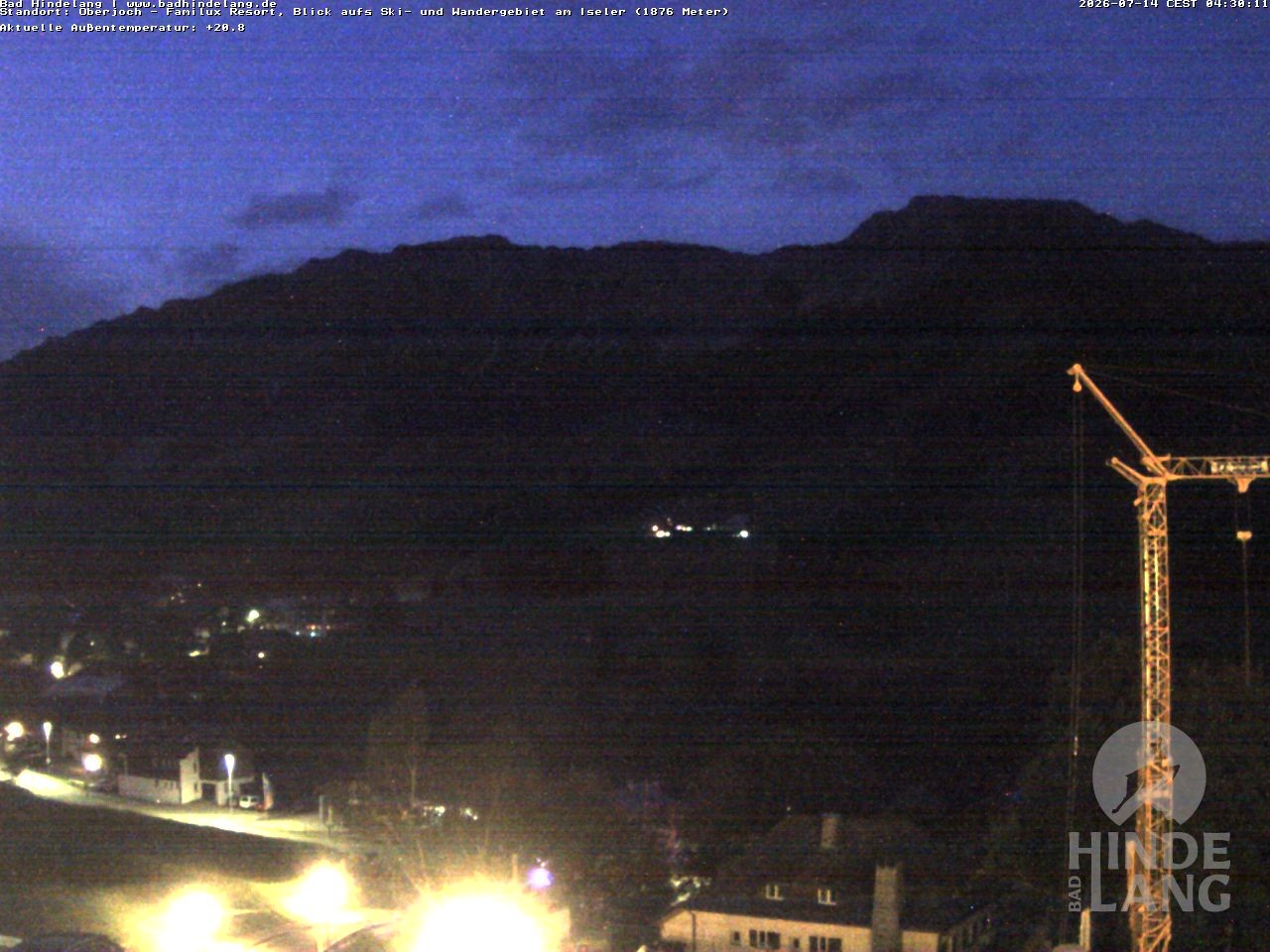 Archiv Foto Webcam Sicht vom Kinderhotel Oberjoch aus auf das Skigebiet gegenüber