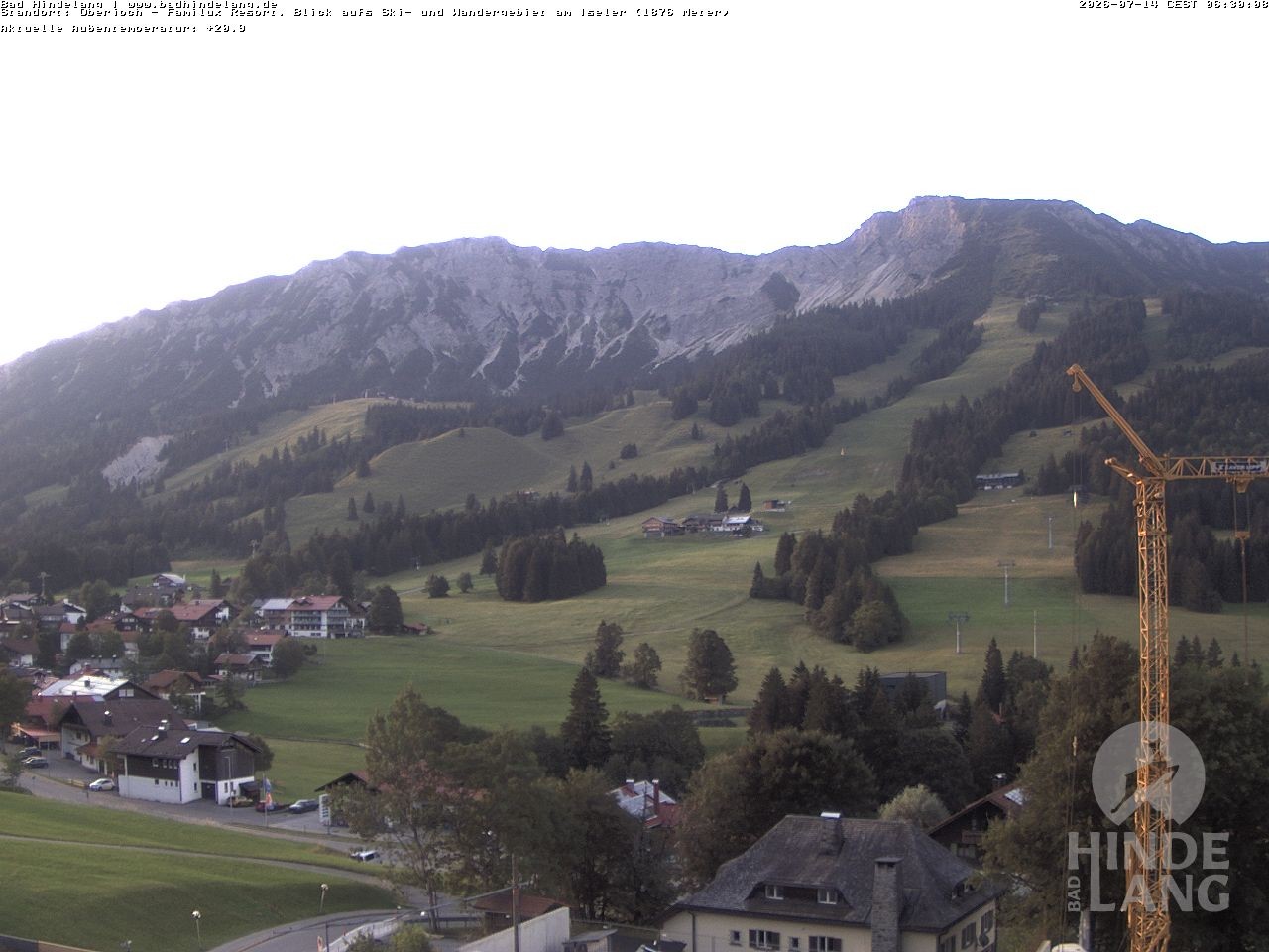 Archiv Foto Webcam Sicht vom Kinderhotel Oberjoch aus auf das Skigebiet gegenüber