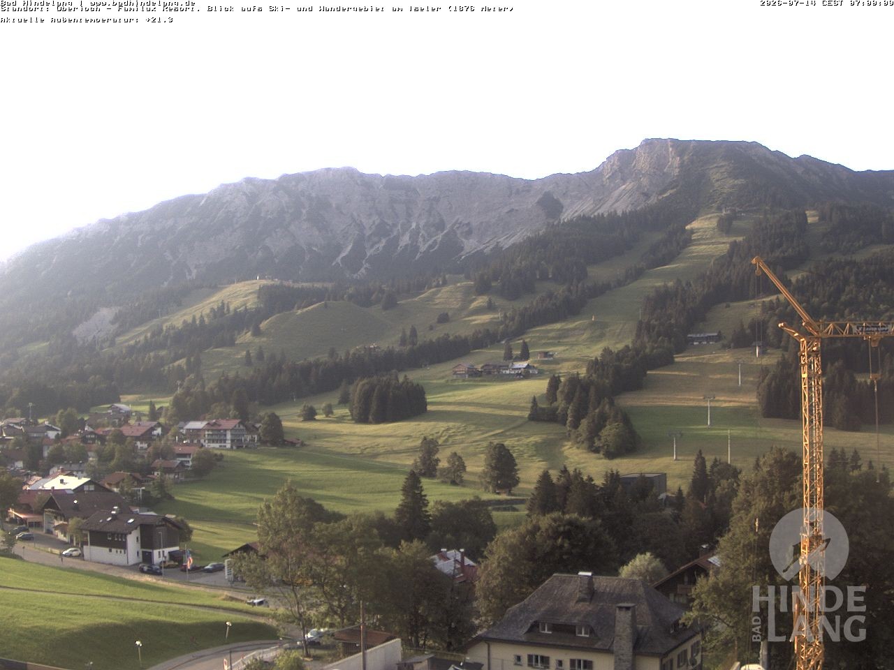 Archiv Foto Webcam Sicht vom Kinderhotel Oberjoch aus auf das Skigebiet gegenüber