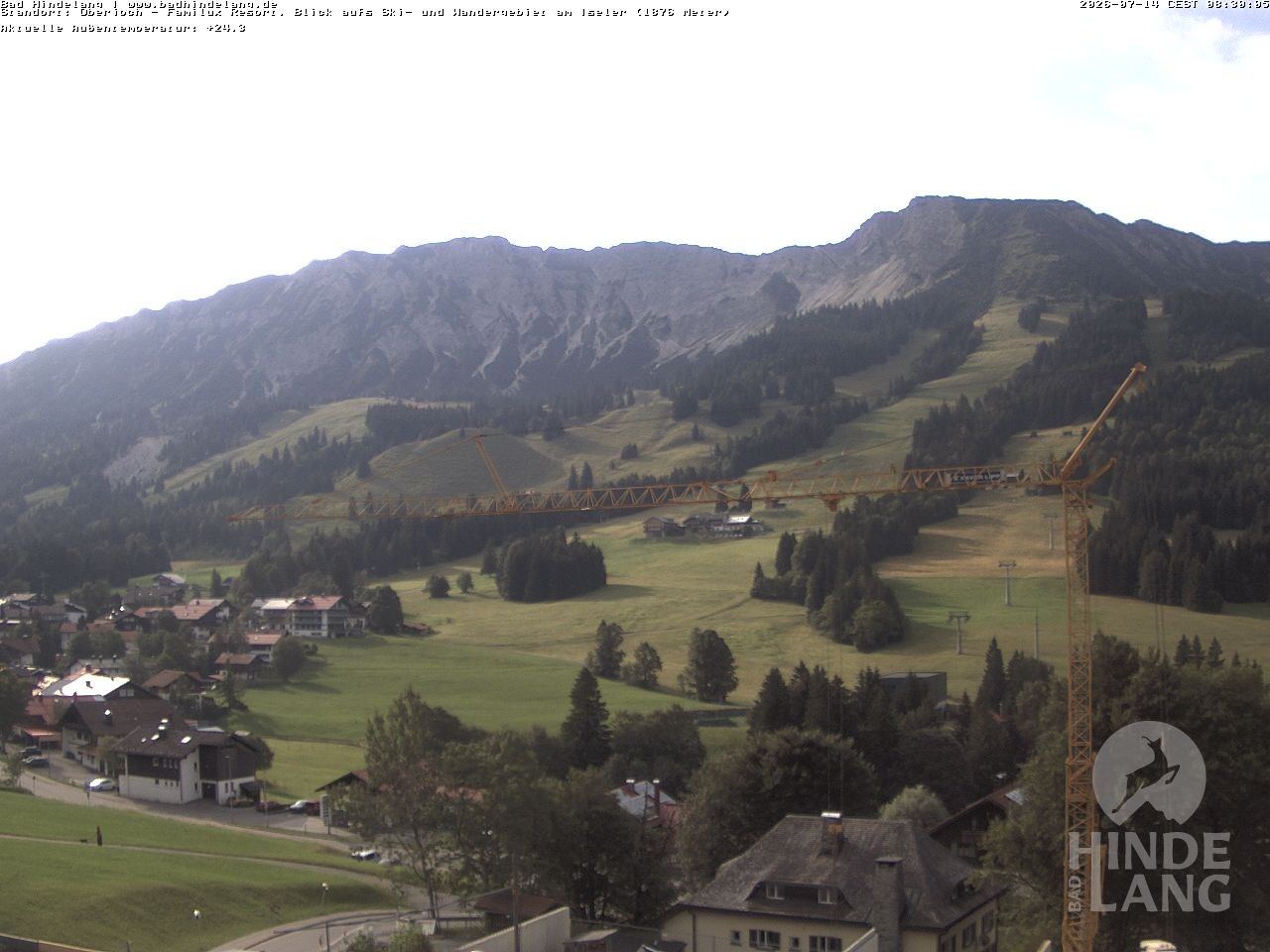 Archiv Foto Webcam Sicht vom Kinderhotel Oberjoch aus auf das Skigebiet gegenüber