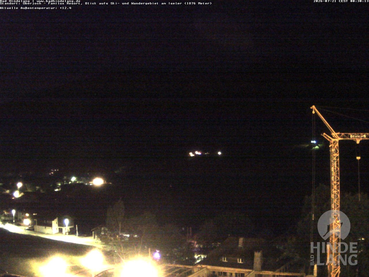 Archived image Webcam View of the kids hotel Oberjoch at the slopes in front