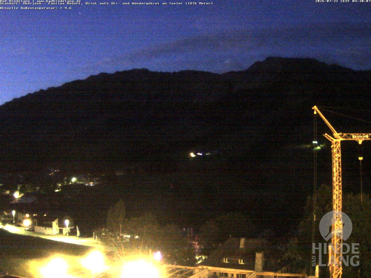 Archived image Webcam View of the kids hotel Oberjoch at the slopes in front