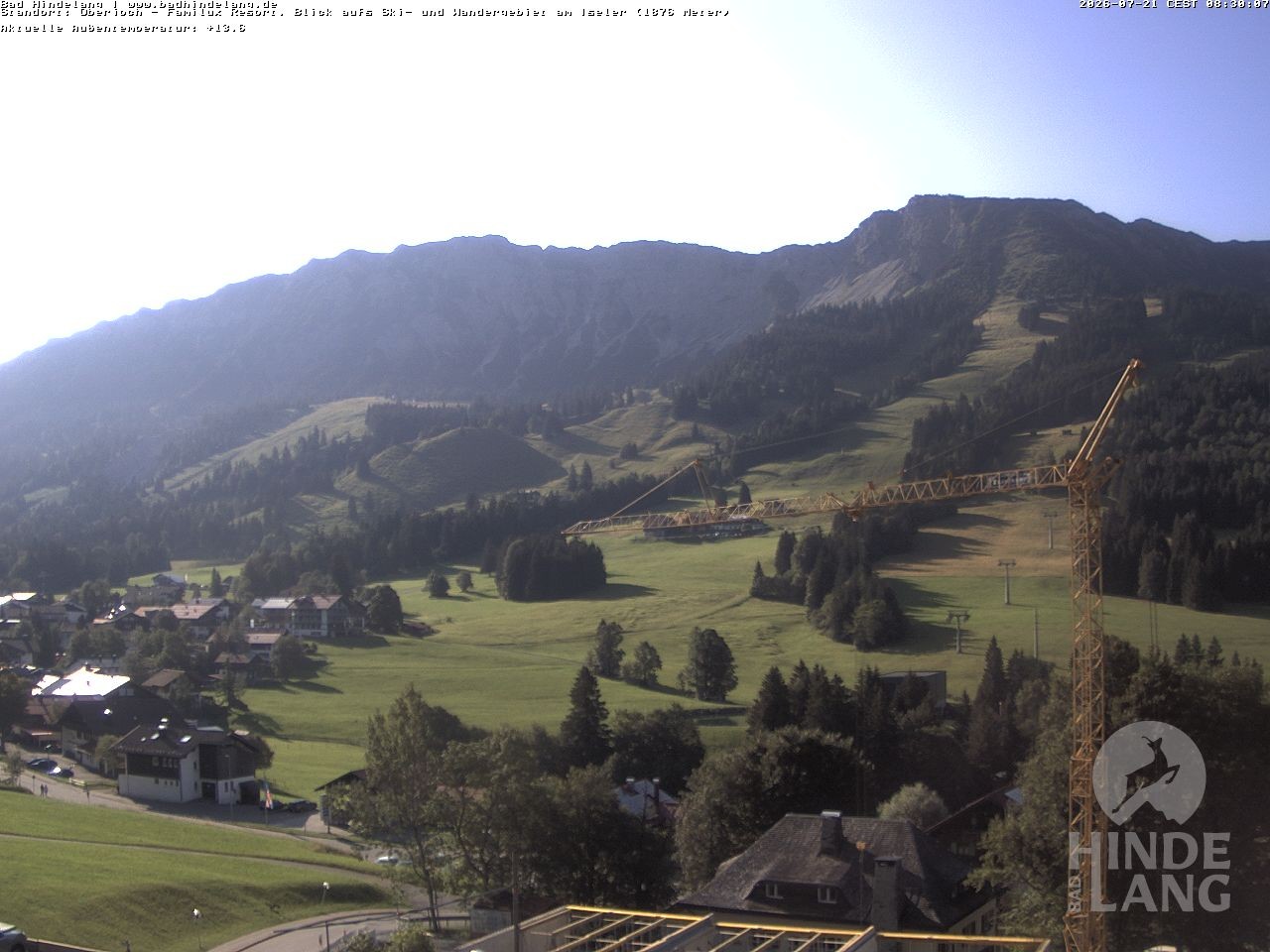 Archived image Webcam View of the kids hotel Oberjoch at the slopes in front
