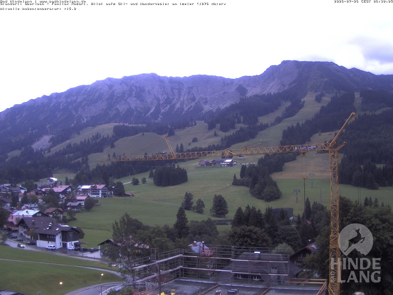 Archiv Foto Webcam Sicht vom Kinderhotel Oberjoch aus auf das Skigebiet gegenüber
