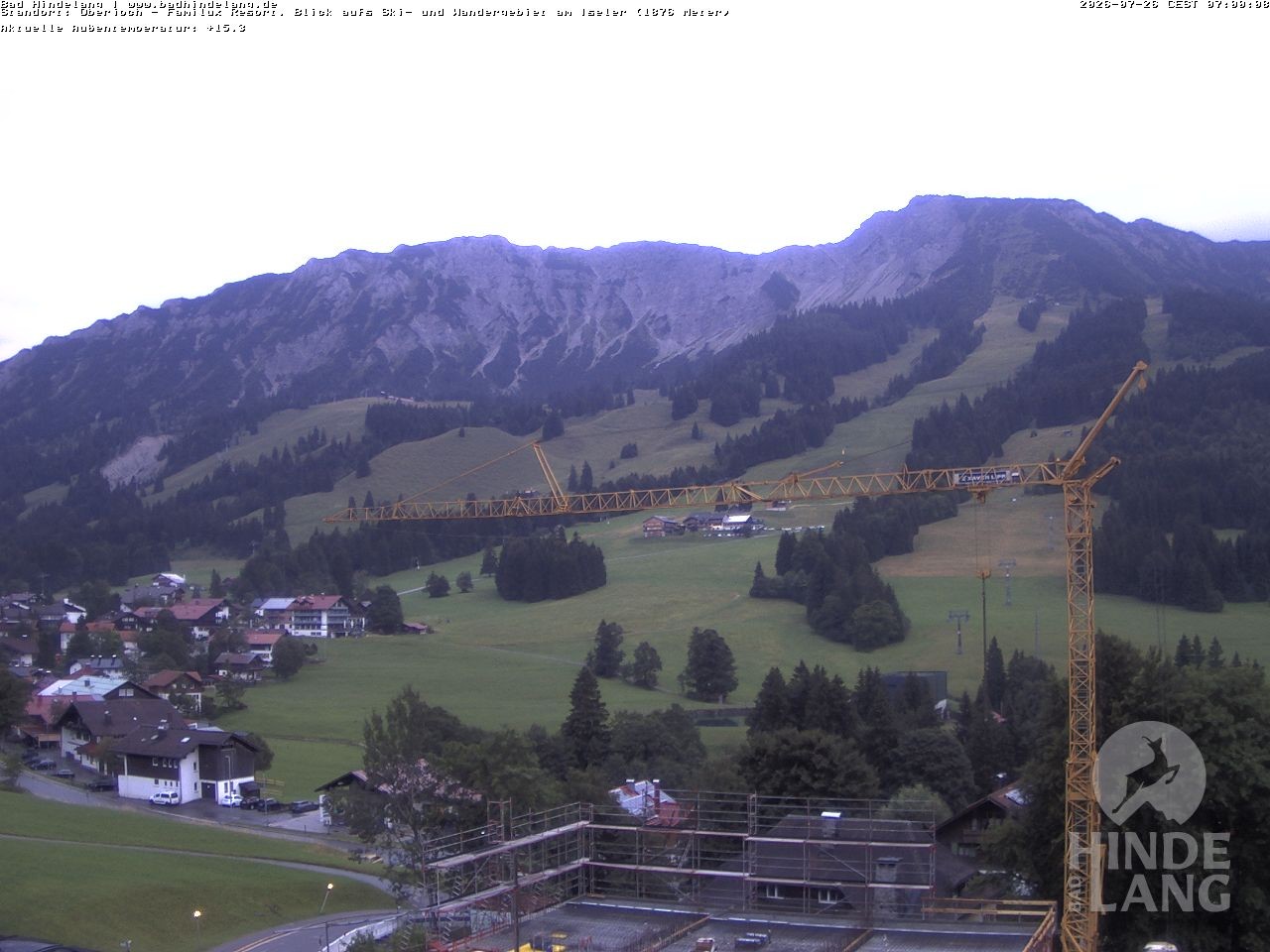 Archiv Foto Webcam Sicht vom Kinderhotel Oberjoch aus auf das Skigebiet gegenüber