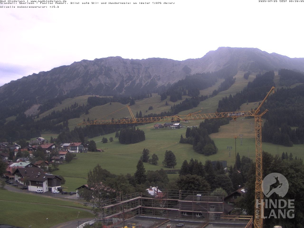 Archiv Foto Webcam Sicht vom Kinderhotel Oberjoch aus auf das Skigebiet gegenüber