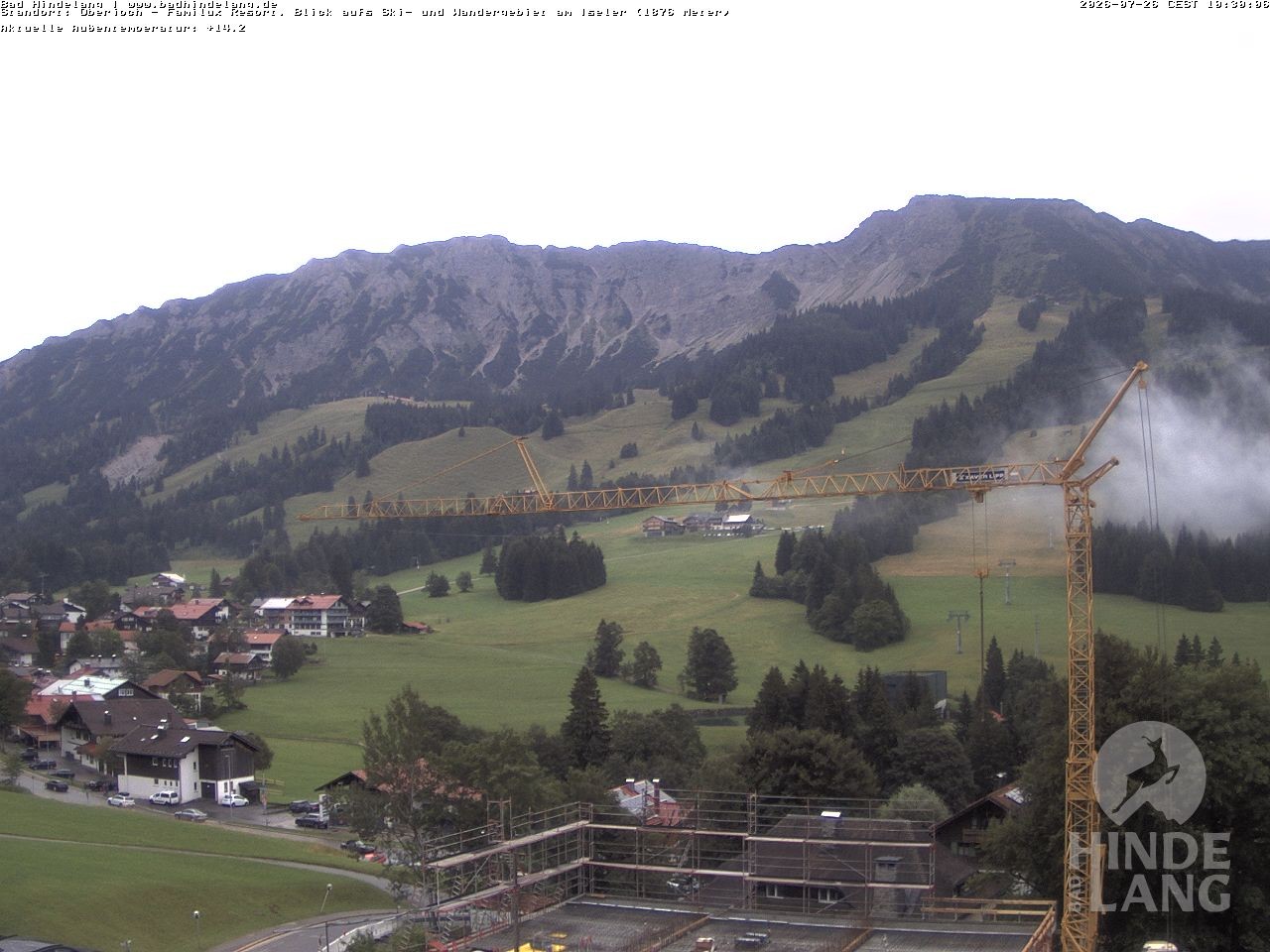 Archived image Webcam View of the kids hotel Oberjoch at the slopes in front