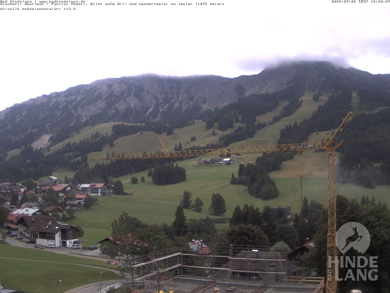 Archived image Webcam View of the kids hotel Oberjoch at the slopes in front