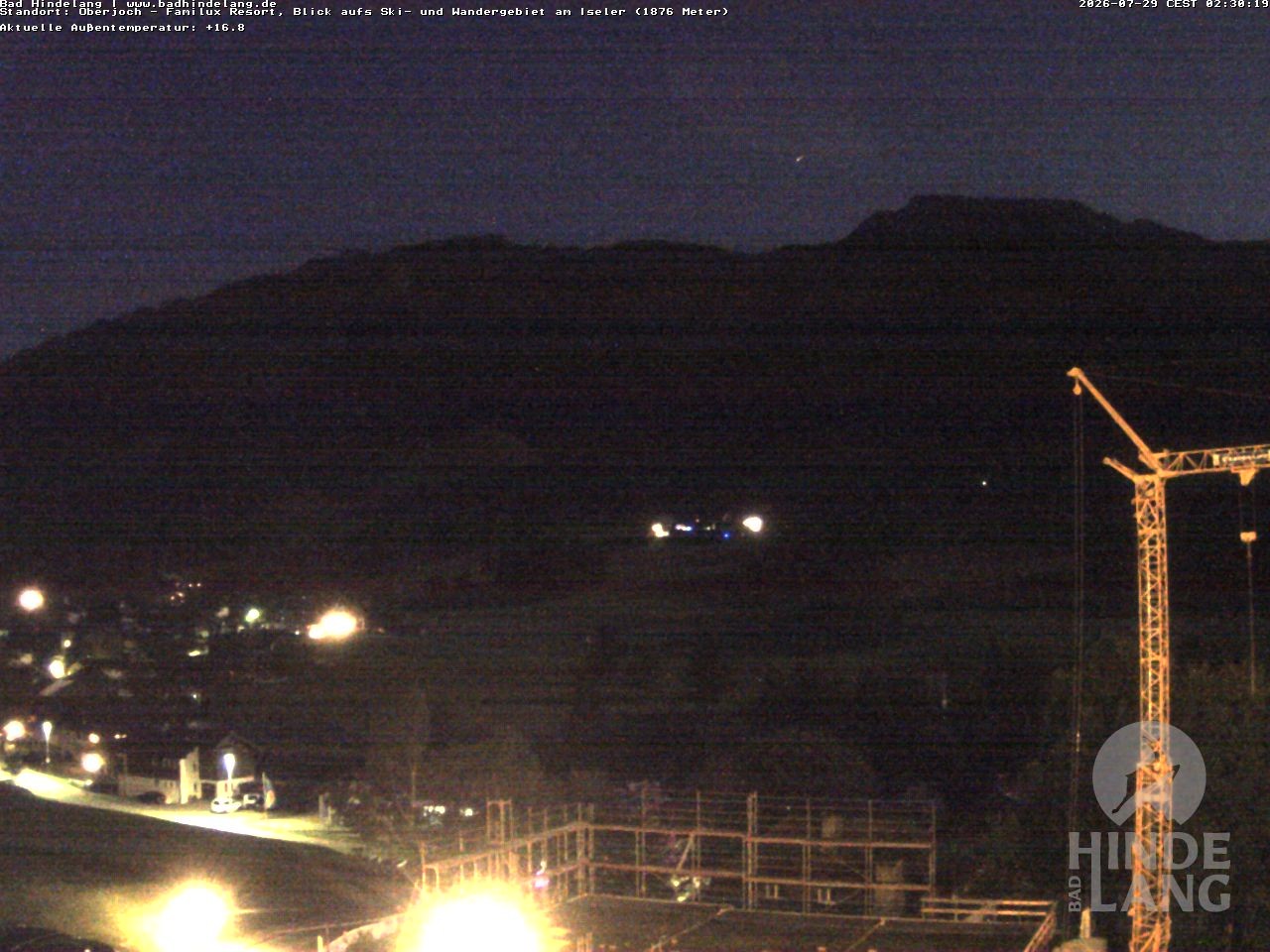 Archiv Foto Webcam Sicht vom Kinderhotel Oberjoch aus auf das Skigebiet gegenüber