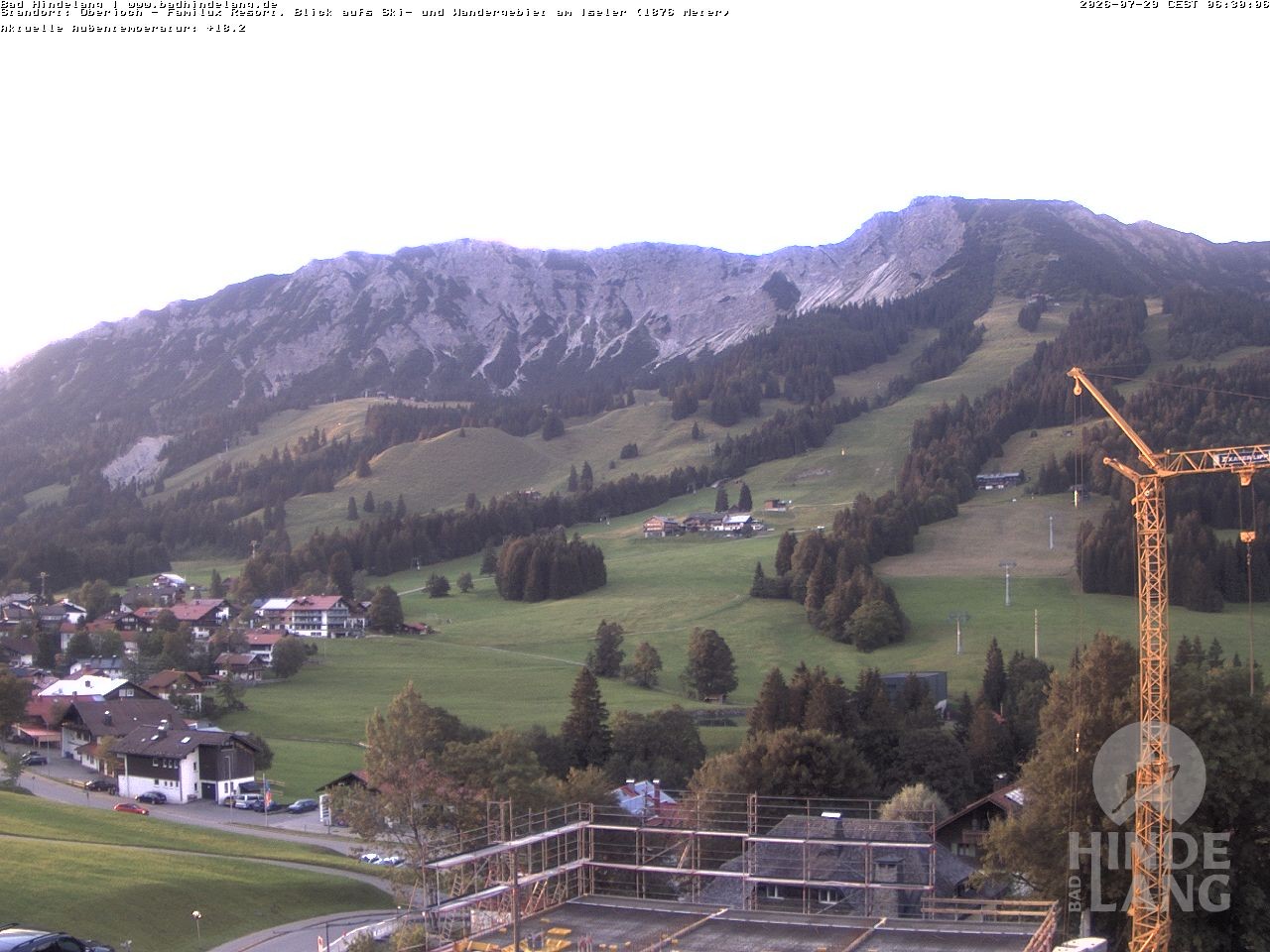 Archiv Foto Webcam Sicht vom Kinderhotel Oberjoch aus auf das Skigebiet gegenüber