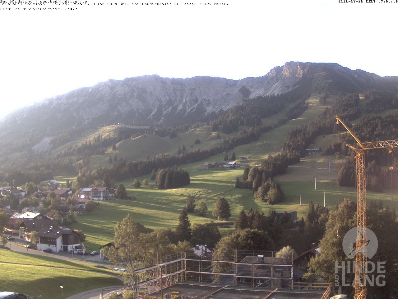 Archiv Foto Webcam Sicht vom Kinderhotel Oberjoch aus auf das Skigebiet gegenüber