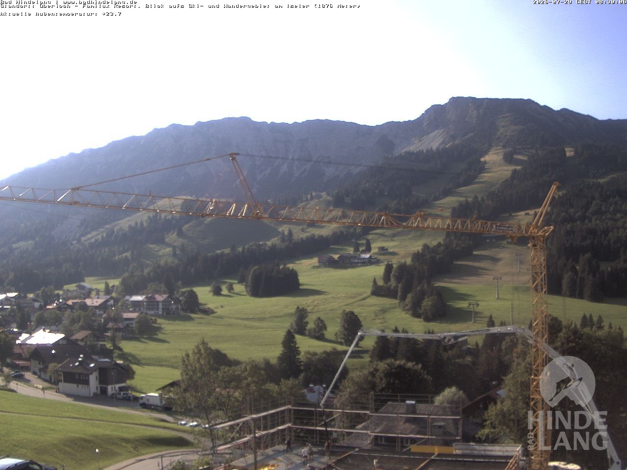 Archiv Foto Webcam Sicht vom Kinderhotel Oberjoch aus auf das Skigebiet gegenüber