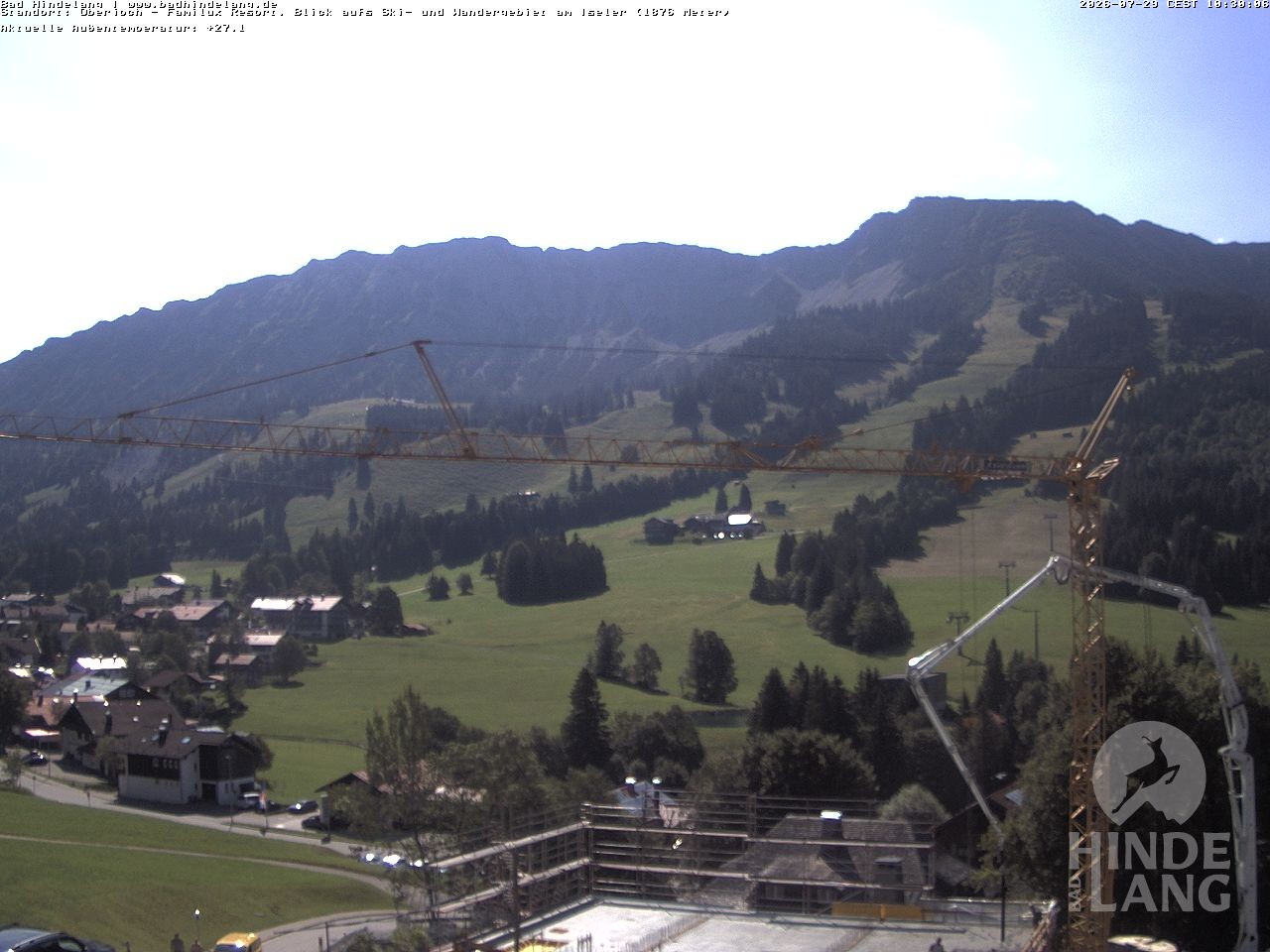 Archiv Foto Webcam Sicht vom Kinderhotel Oberjoch aus auf das Skigebiet gegenüber