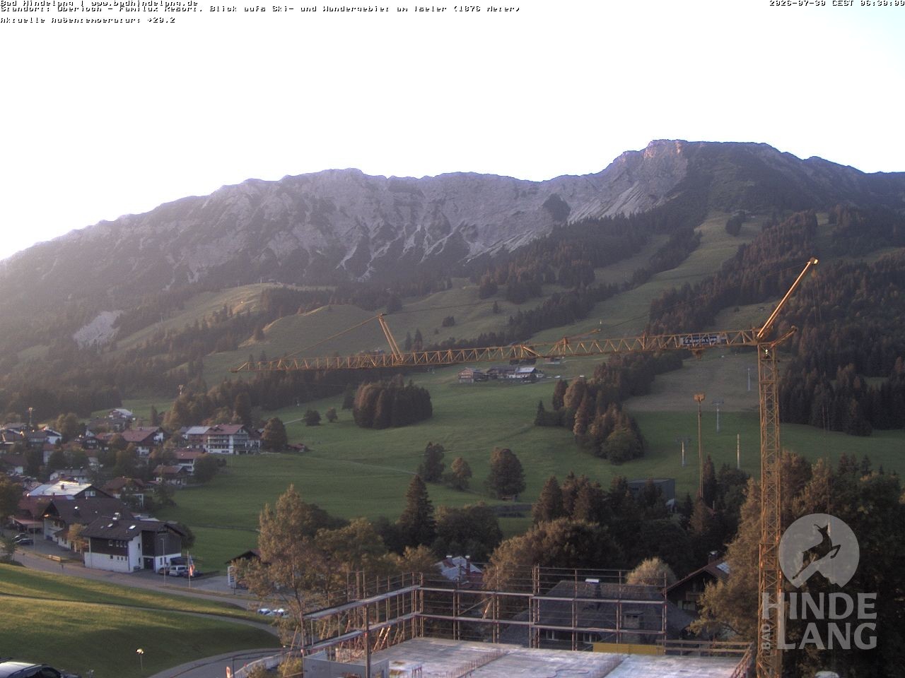 Archiv Foto Webcam Sicht vom Kinderhotel Oberjoch aus auf das Skigebiet gegenüber