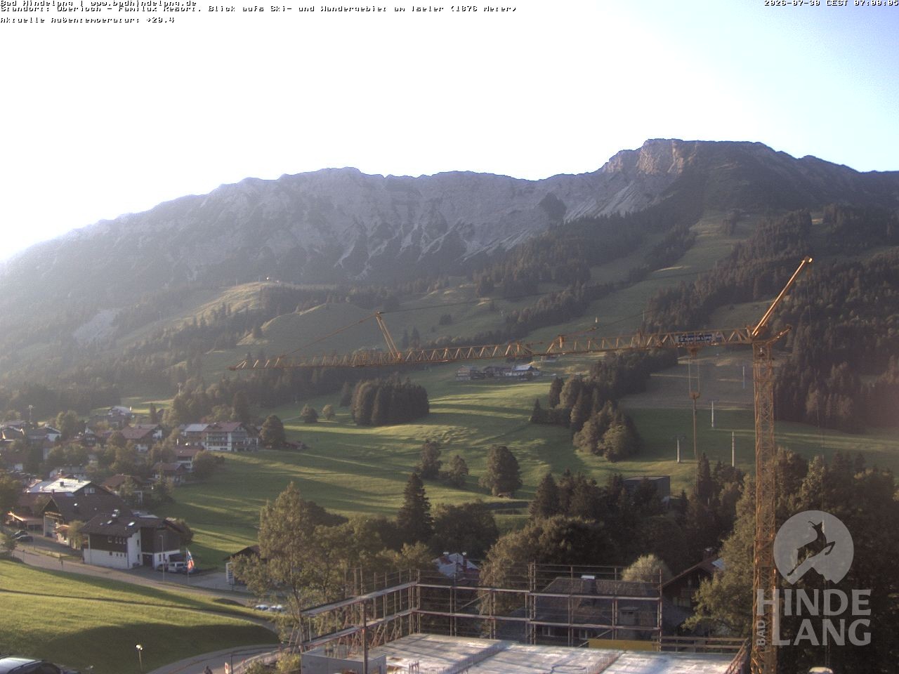 Archiv Foto Webcam Sicht vom Kinderhotel Oberjoch aus auf das Skigebiet gegenüber