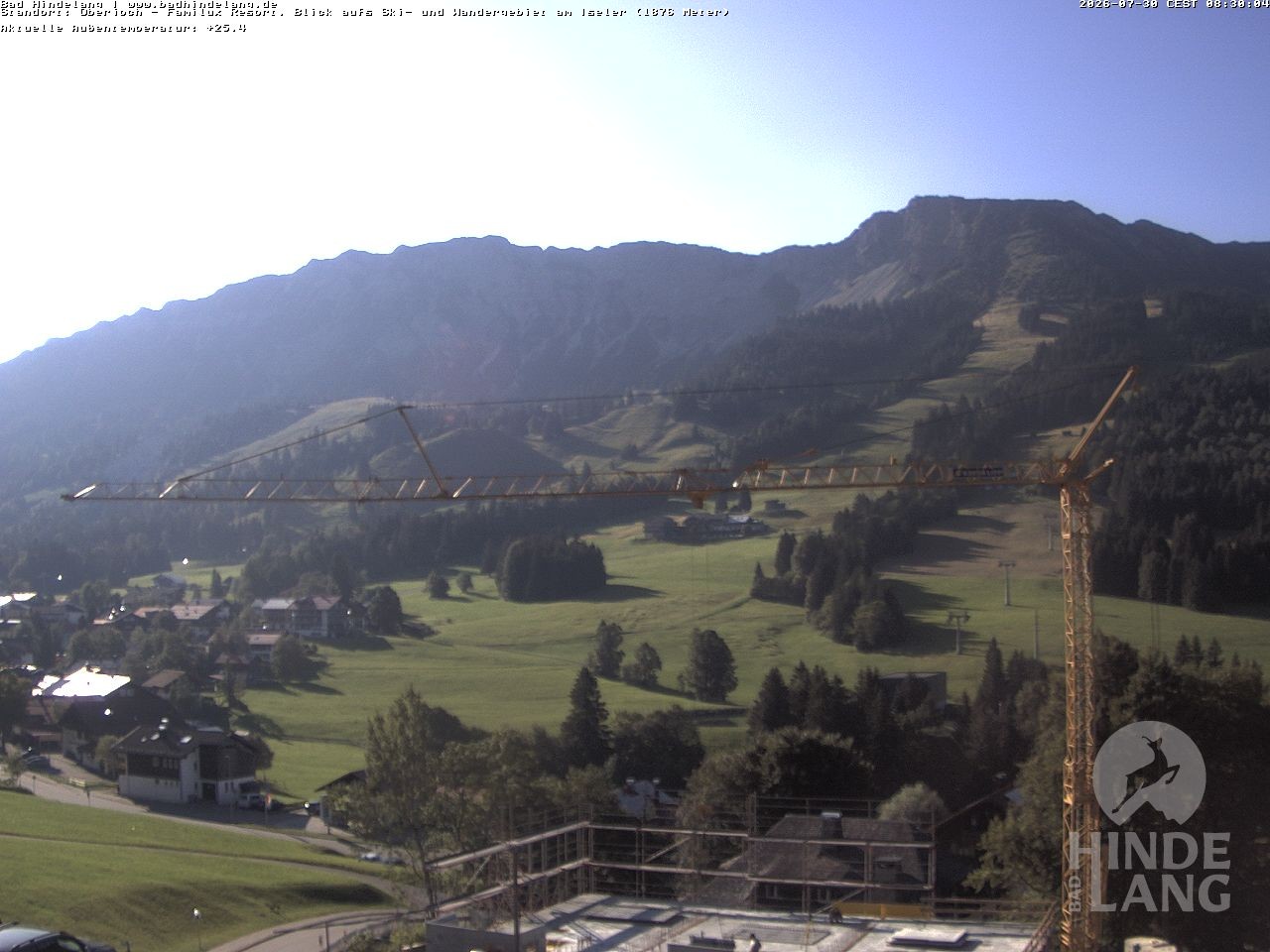 Archiv Foto Webcam Sicht vom Kinderhotel Oberjoch aus auf das Skigebiet gegenüber
