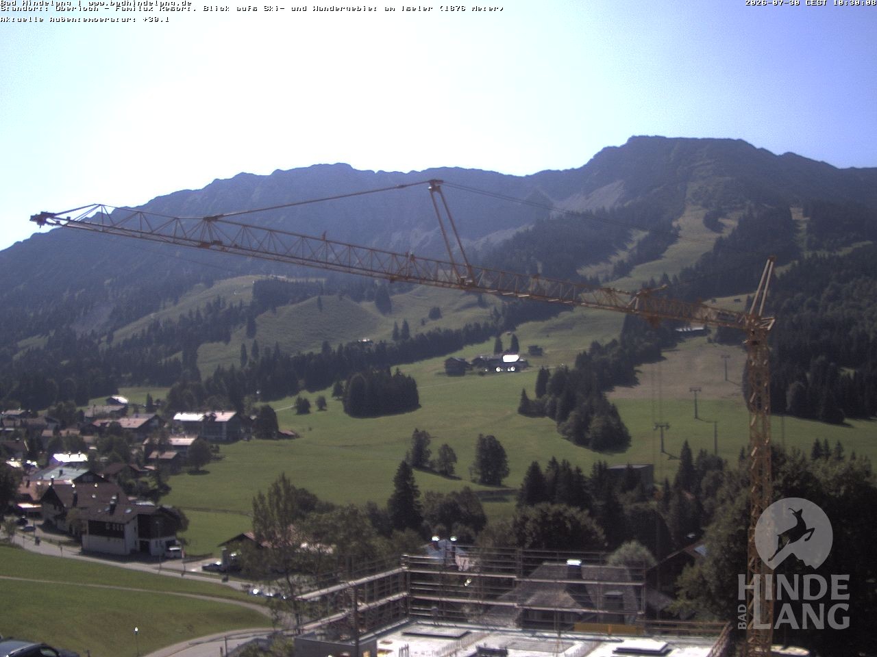 Archiv Foto Webcam Sicht vom Kinderhotel Oberjoch aus auf das Skigebiet gegenüber