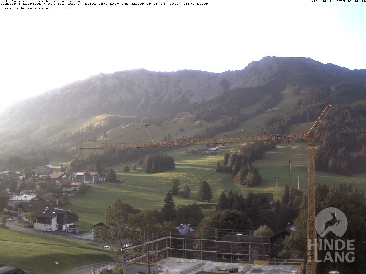 Archiv Foto Webcam Sicht vom Kinderhotel Oberjoch aus auf das Skigebiet gegenüber