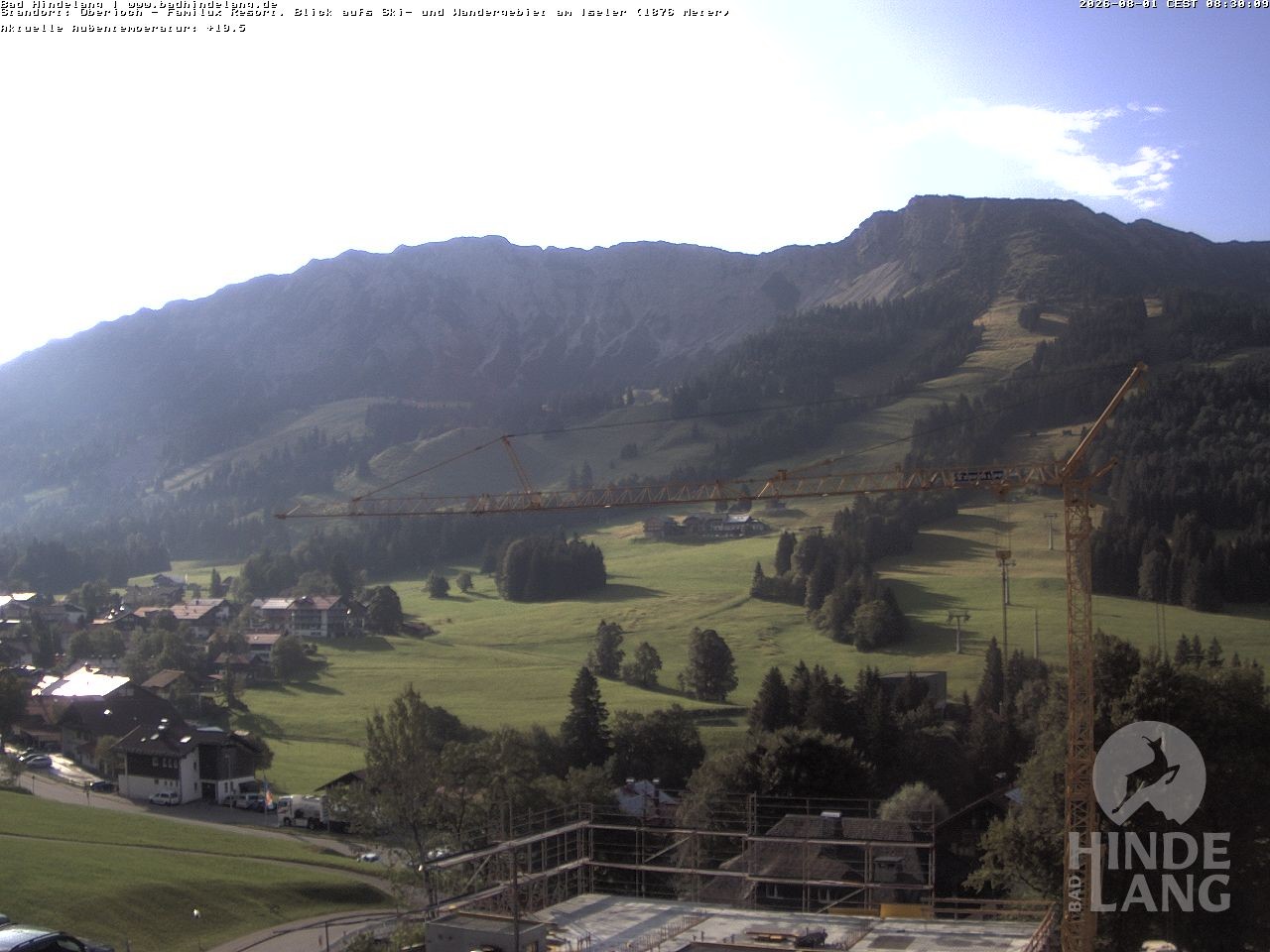 Archiv Foto Webcam Sicht vom Kinderhotel Oberjoch aus auf das Skigebiet gegenüber