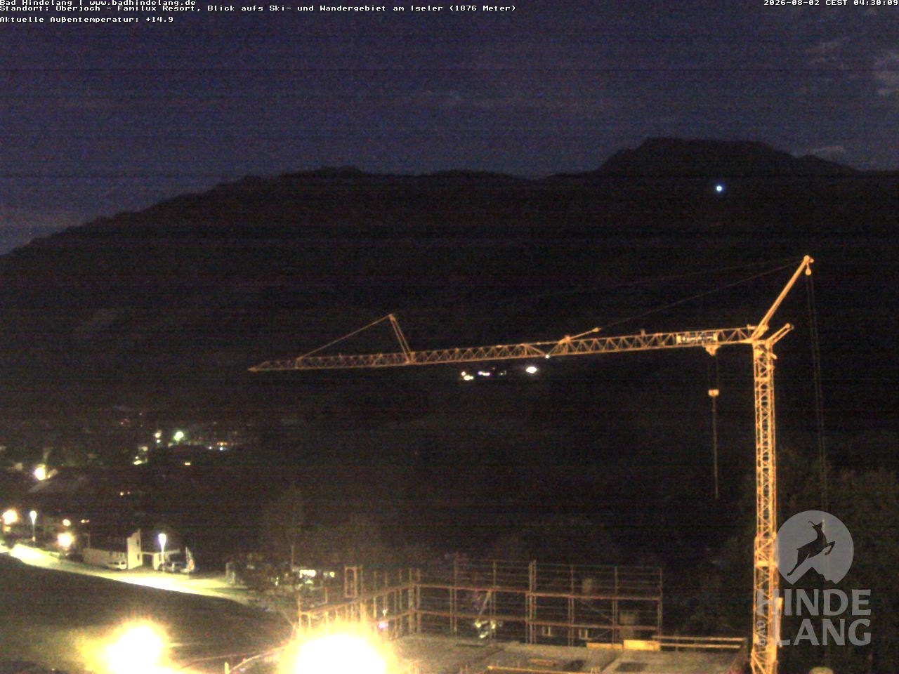 Archived image Webcam View of the kids hotel Oberjoch at the slopes in front