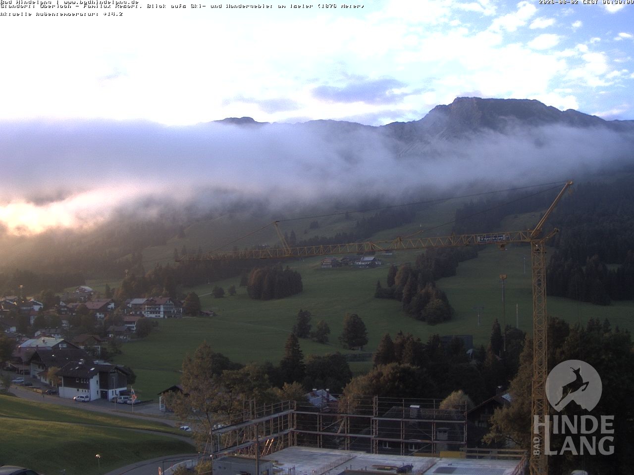 Archived image Webcam View of the kids hotel Oberjoch at the slopes in front