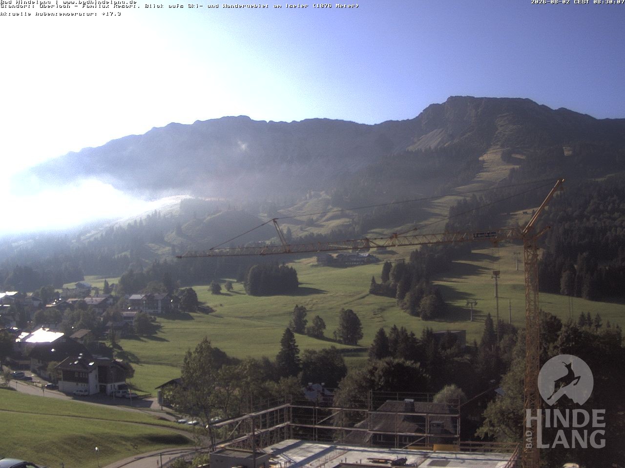 Archiv Foto Webcam Sicht vom Kinderhotel Oberjoch aus auf das Skigebiet gegenüber