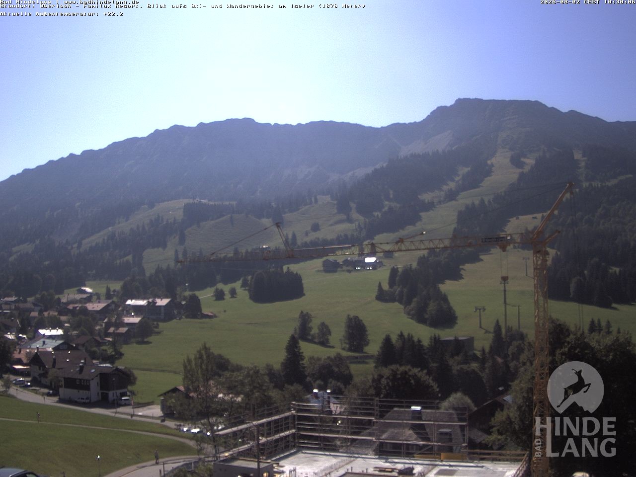 Archiv Foto Webcam Sicht vom Kinderhotel Oberjoch aus auf das Skigebiet gegenüber
