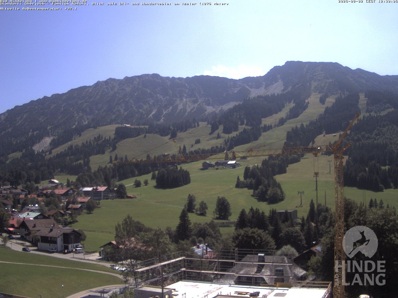 Archiv Foto Webcam Sicht vom Kinderhotel Oberjoch aus auf das Skigebiet gegenüber