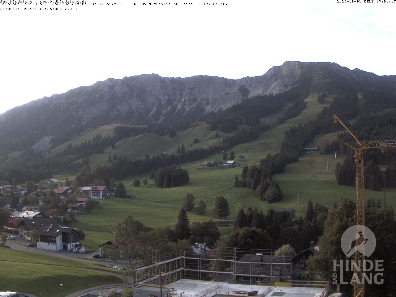 Archiv Foto Webcam Sicht vom Kinderhotel Oberjoch aus auf das Skigebiet gegenüber