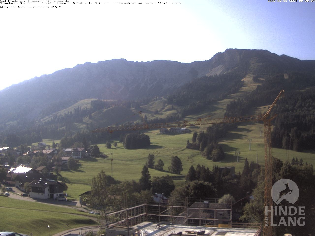 Archiv Foto Webcam Sicht vom Kinderhotel Oberjoch aus auf das Skigebiet gegenüber
