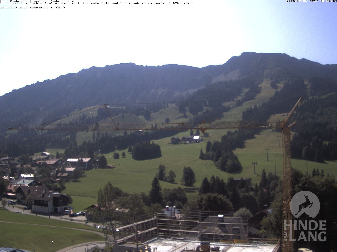 Archiv Foto Webcam Sicht vom Kinderhotel Oberjoch aus auf das Skigebiet gegenüber
