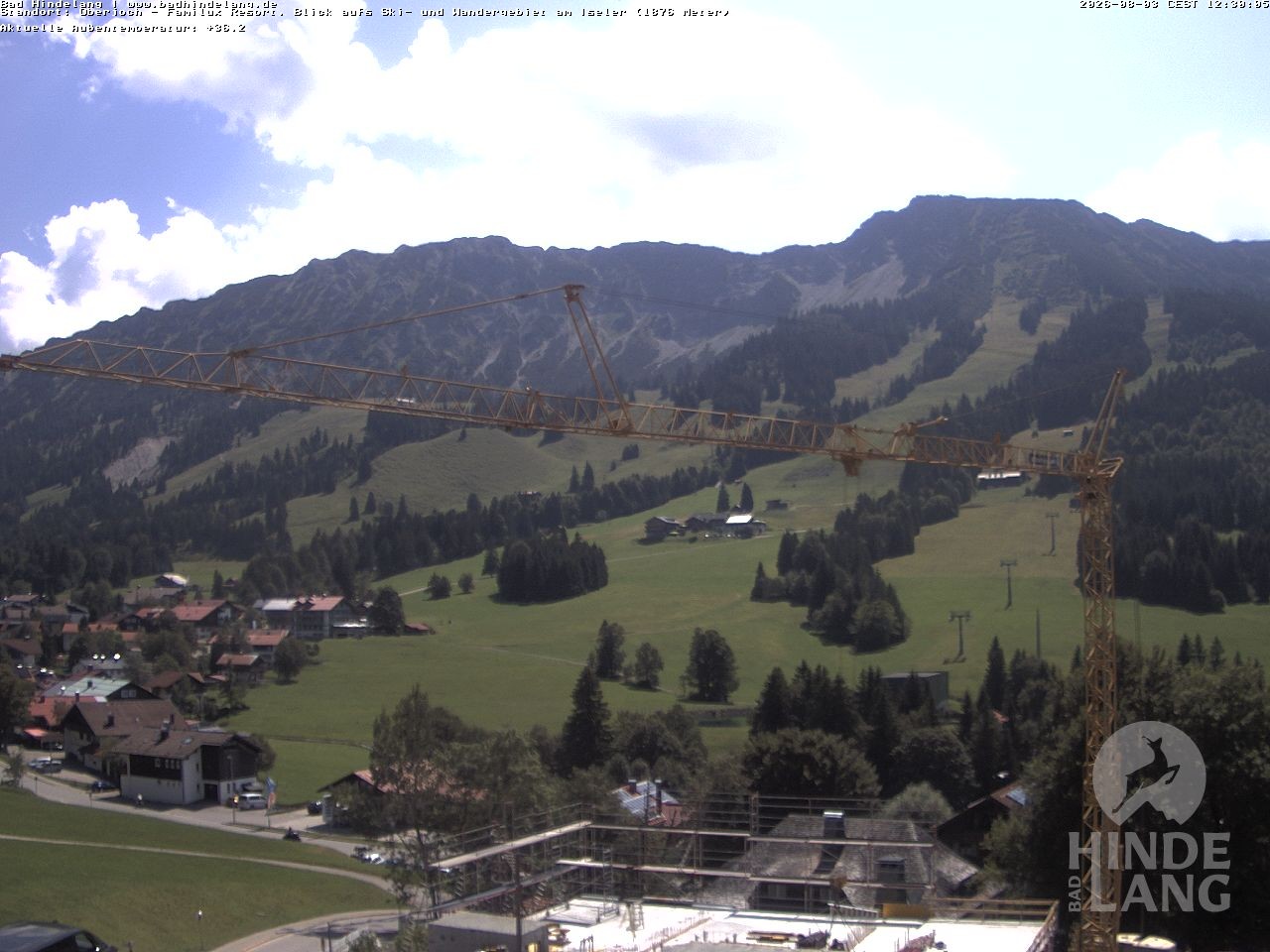 Archiv Foto Webcam Sicht vom Kinderhotel Oberjoch aus auf das Skigebiet gegenüber
