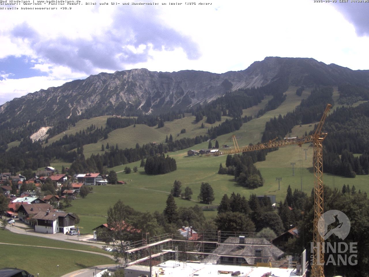 Archiv Foto Webcam Sicht vom Kinderhotel Oberjoch aus auf das Skigebiet gegenüber