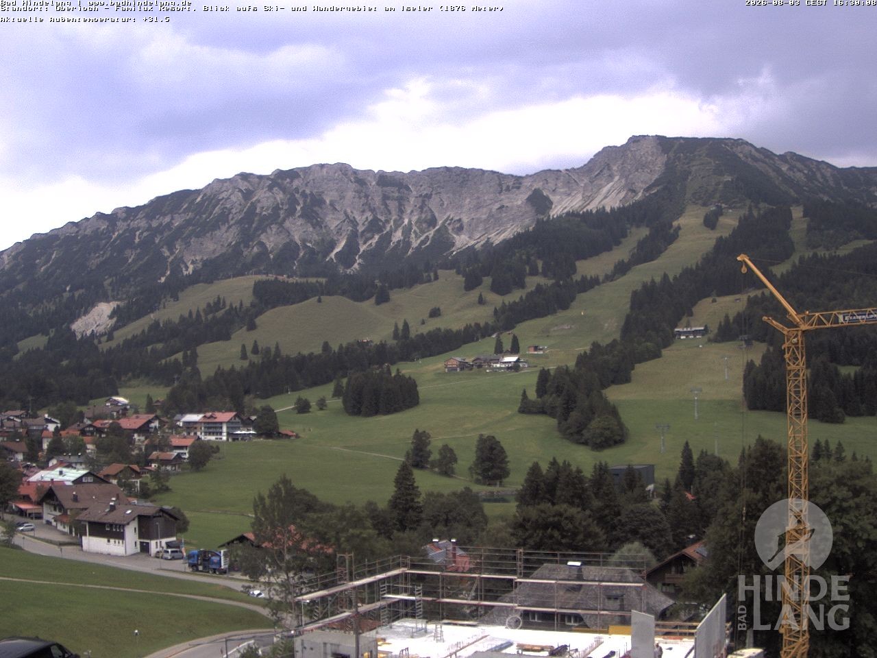 Archiv Foto Webcam Sicht vom Kinderhotel Oberjoch aus auf das Skigebiet gegenüber