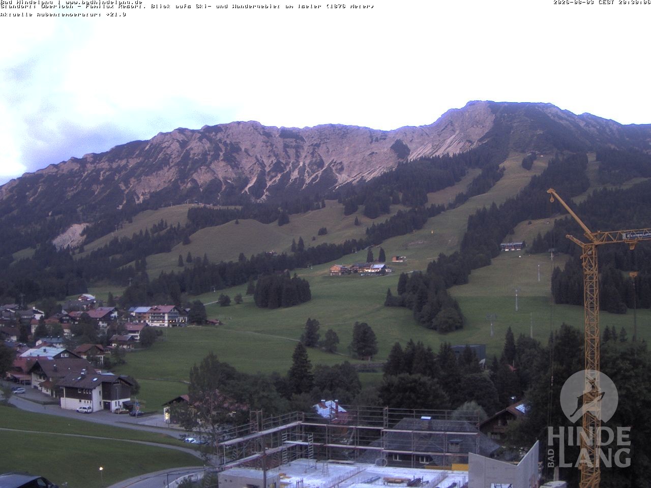 Archiv Foto Webcam Sicht vom Kinderhotel Oberjoch aus auf das Skigebiet gegenüber
