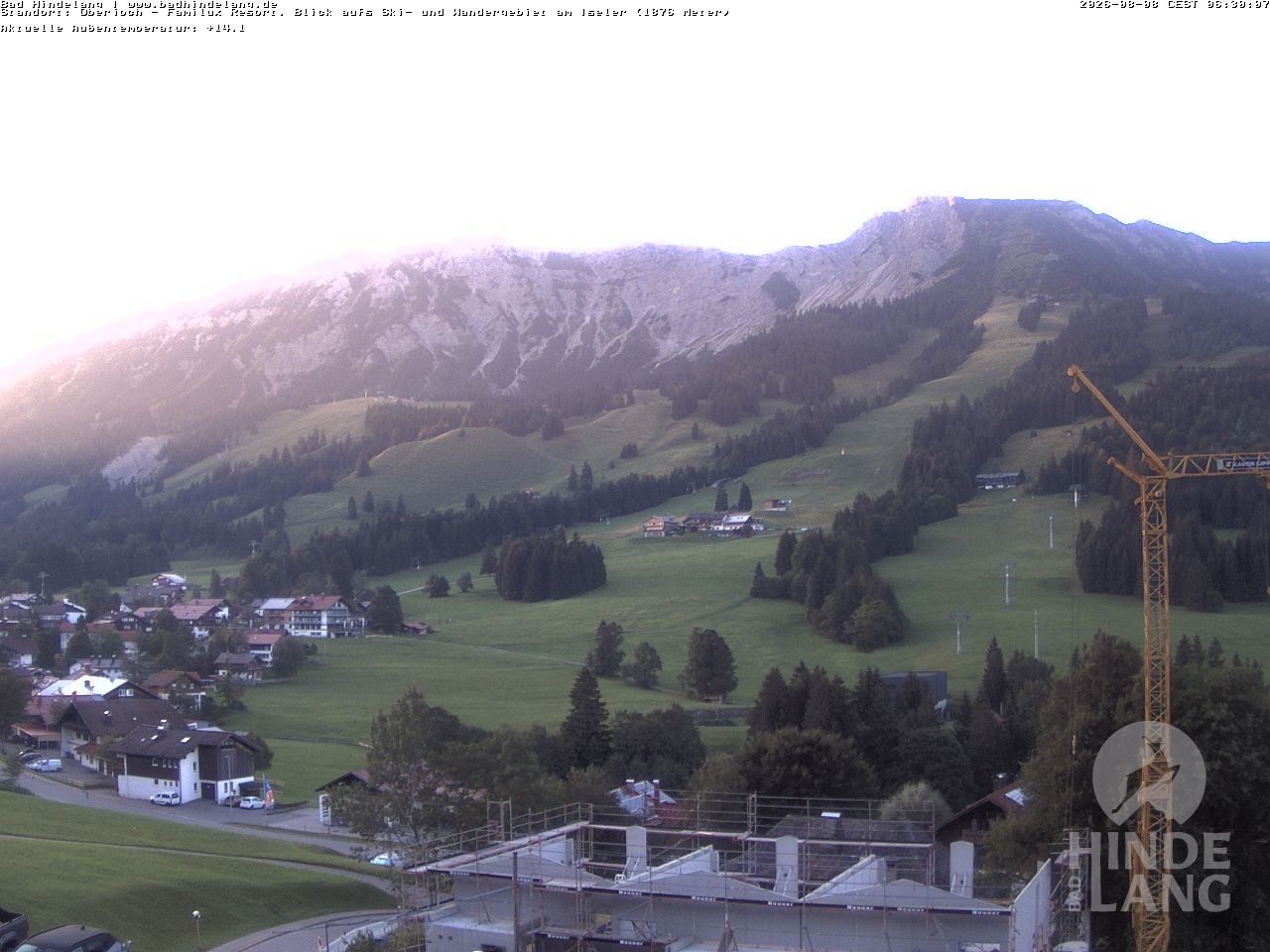 Archiv Foto Webcam Sicht vom Kinderhotel Oberjoch aus auf das Skigebiet gegenüber