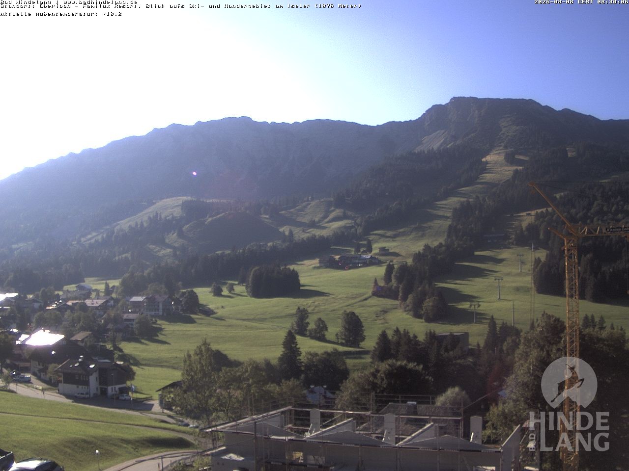 Archiv Foto Webcam Sicht vom Kinderhotel Oberjoch aus auf das Skigebiet gegenüber